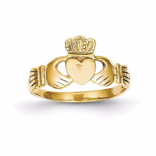 D1863 Celtic 14k Polished Ladie's Claddagh Ring