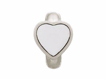 41200-1 White Enamel Heart Silver