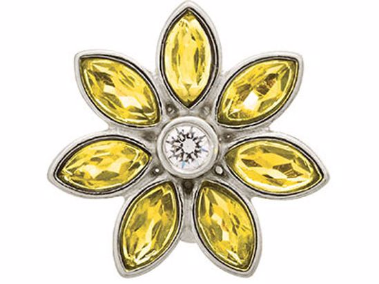 41451-4 Big Citrine Flower Silver