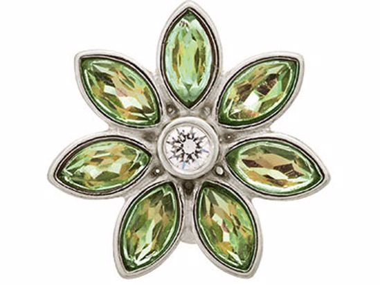 41451-5 Big Peridot Flower Silver