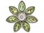 41451-5 Big Peridot Flower Silver