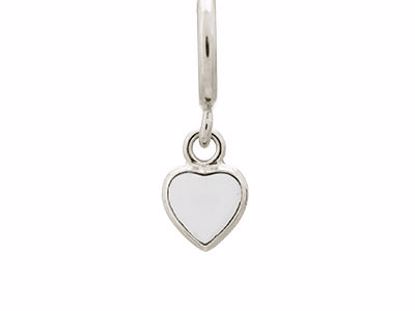 43268-1 White Enamel Heart Drop Silver