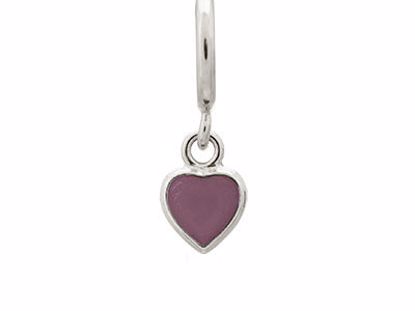 43268-4 Violet Enamel Heart Drop Silver