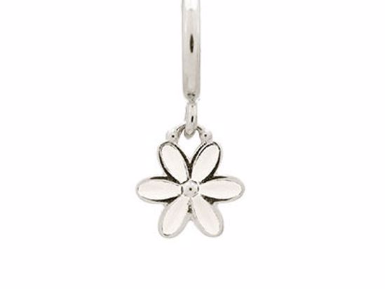 43269-1 White Enamel Flower Drop Silver