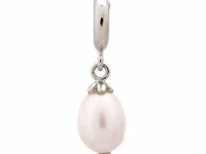 43306-1 White Pearl Drop Silver
