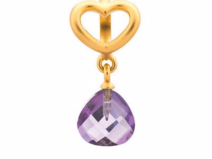 53302-5 Amethyst Heart Grip Drop Gold