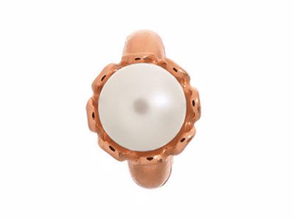 61251-1 White Pearl Flower  Rose Gold