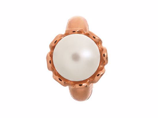 61251-1 White Pearl Flower  Rose Gold
