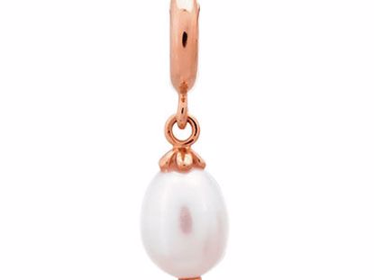 63352-1 White Pearl Drop Rose Gold