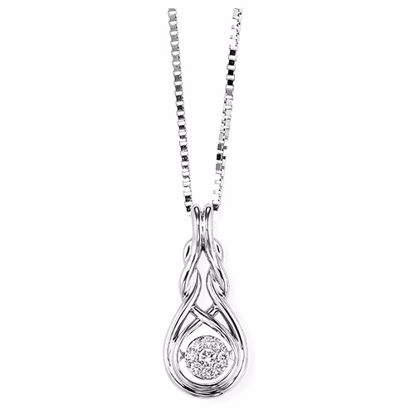 val20144b Silver Swivel Love Knot Diamond Pendant