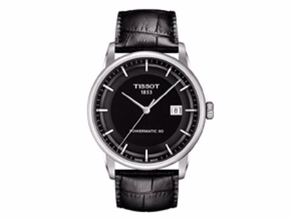 T0864071605100 Luxury Automatic Men's Black Watch With Leather Strap