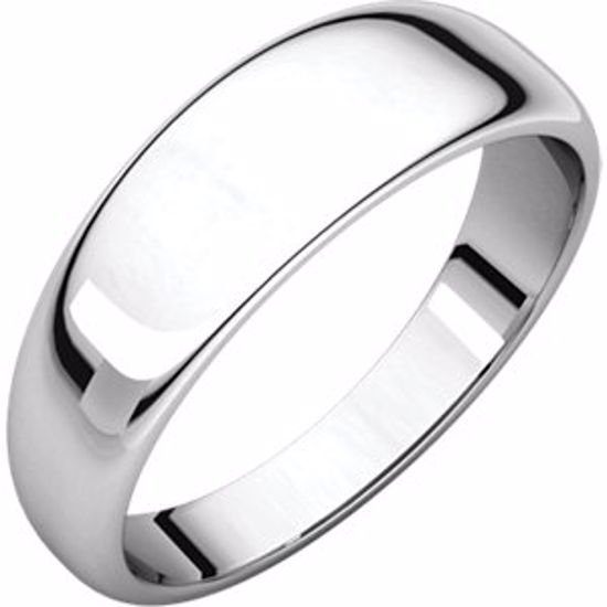 HRT10:1976:P 14kt White 6mm Half Round Tapered Band