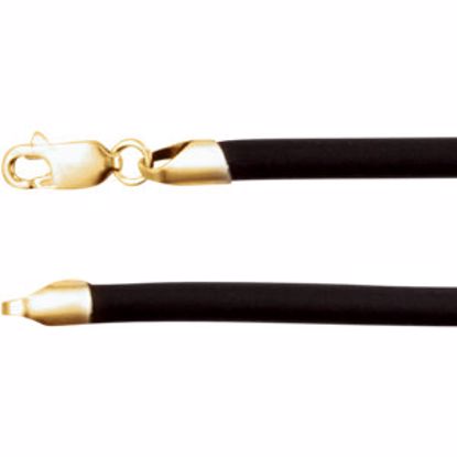 CH561:300821:P 14kt Yellow 4mm Black Rubber 16" Cord
