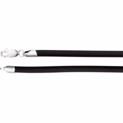 CH561:300824:P 14kt White 4mm Black Rubber 18" Cord
