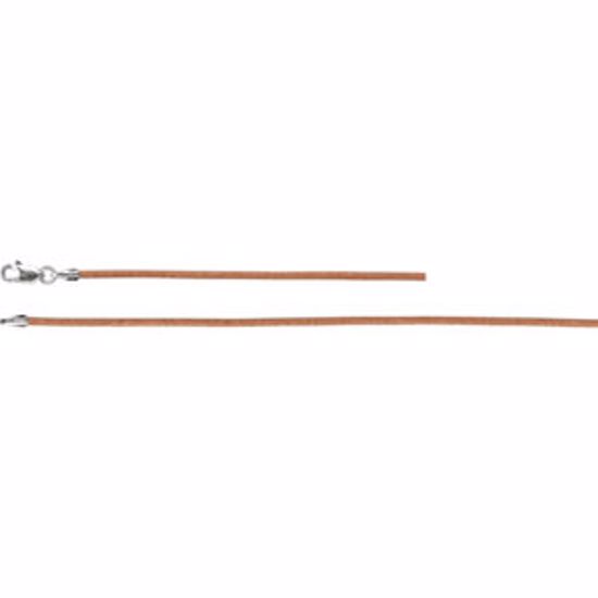CH608:298530:P Sterling Silver 1.5mm Natural Leather 18" Cord