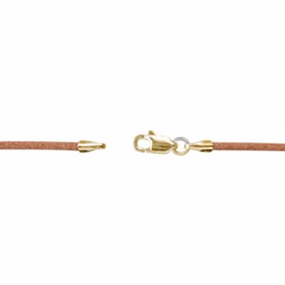 CH608:298842:P 14kt Yellow 1.5mm Natural Leather 18" Cord