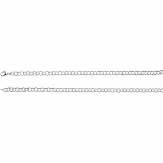 CH673:295183:P Sterling Silver 6.25mm Link Ring Chain 18" Chain
