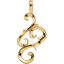 8206:8166:P 14kt Yellow 28x14mm Freeform Pendant Mounting