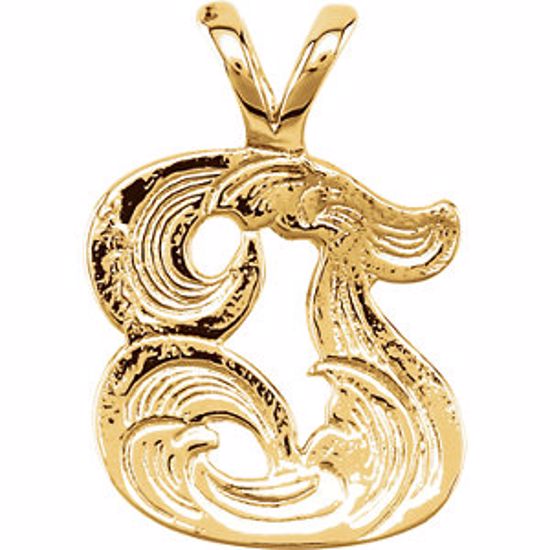 8611:34757:P 10kt Yellow "T" Medium Initial Pendant