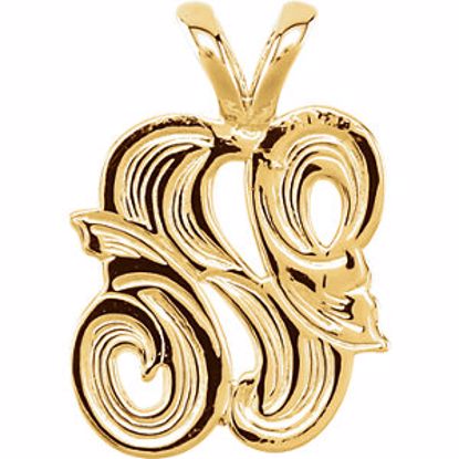 8611:34740:P 10kt Yellow "N" Medium Initial Pendant