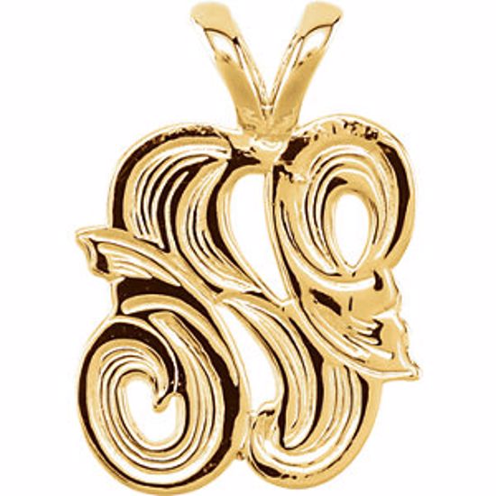 8611:34740:P 10kt Yellow "N" Medium Initial Pendant