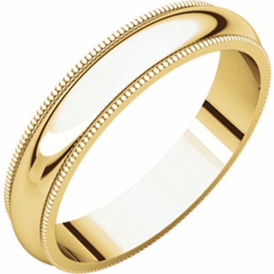 MG11.5:143540:P 10kt Yellow 4mm Milgrain Band