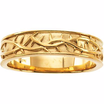 R7032:73973:P 10kt Yellow Thorn Design Band