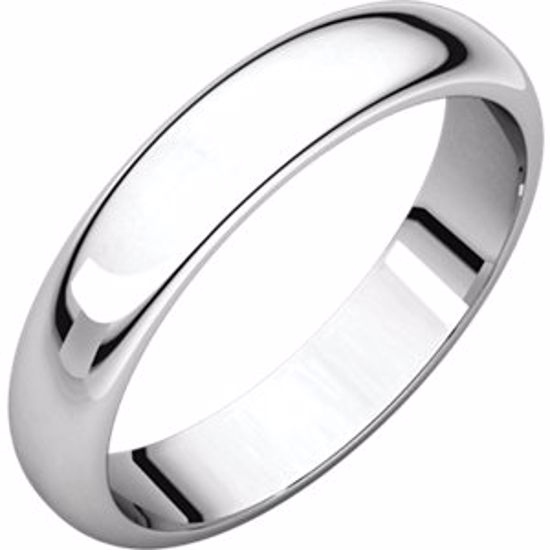 HR13:111256:P 14kt White 4mm Half Round Band
