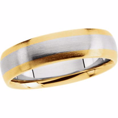 5848:132870:P 14kt White & Yellow 6mm Design Band Size 5.5