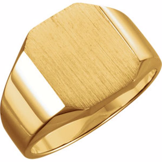 9128:117726:P 18kt Yellow 14x12mm Men's Signet Ring