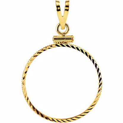 CF14SDC:120184:P Screw Top Diamond Cut Pendant Frame for U.S. $5.00 Coin