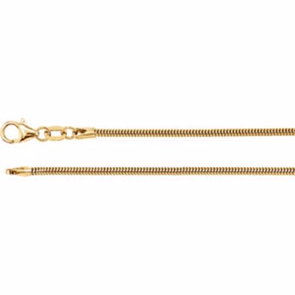 CH117:120436:P 14kt Yellow 1.5mm Solid Round Snake 7" Chain