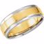 5971:142121:P 14kt White & Yellow 7.5mm Comfort-Fit Flat-Edge Band Size 10