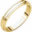 HRE10:142441:P 10kt Yellow 3mm Half Round Edge Band