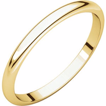 HR10:165367:P 10kt Yellow 2mm Half Round Band