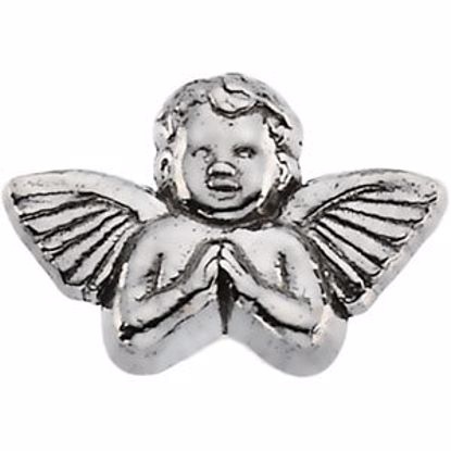R6501:164329:P 14kt White 11x16mm Praying Angel Lapel Pin