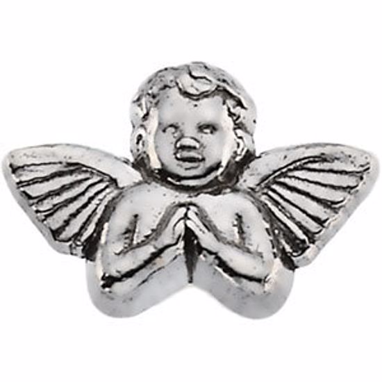 R6501:164329:P 14kt White 11x16mm Praying Angel Lapel Pin