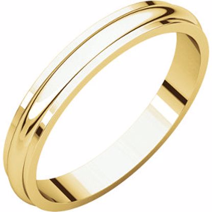 HRE15.5:149592:P 10kt Yellow 3mm Half Round Edge Band