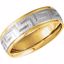 5967:156932:P 14kt Yellow & 14kt White 7mm Two-Tone Comfort Fit Design Band Size 12.5