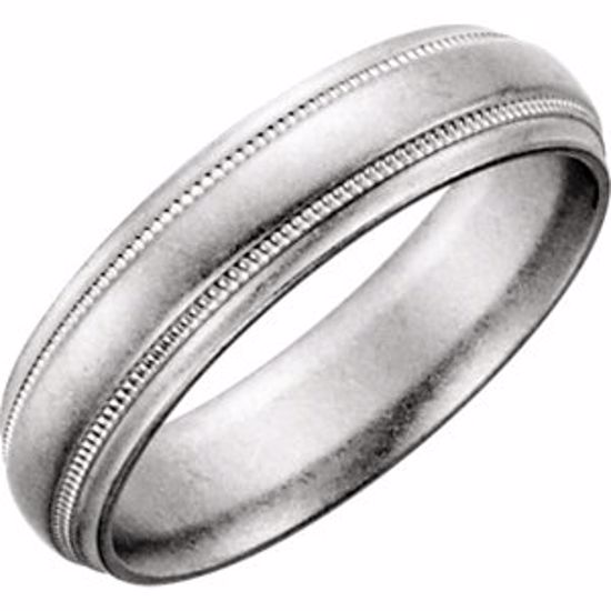 50108:193706:P Platinum 6mm Milgrain Band Size 6