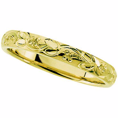 50072:179101:P 14kt Green 3mm Hand-Engraved Band Size 8 