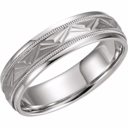 50152:222096:P Platinum 6mm Comfort Fit Design Band Size 11.5