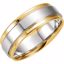 50138:221887:P 14kt White & Yellow 7.5 mm Band Size 9.5