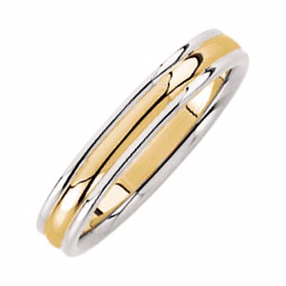 50139:221929:P 14kt Yellow & White 4mm Comfort-Fit Design Band Size 11