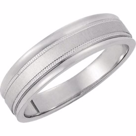 5629:215147:P 14kt White 6mm Tapered Band 