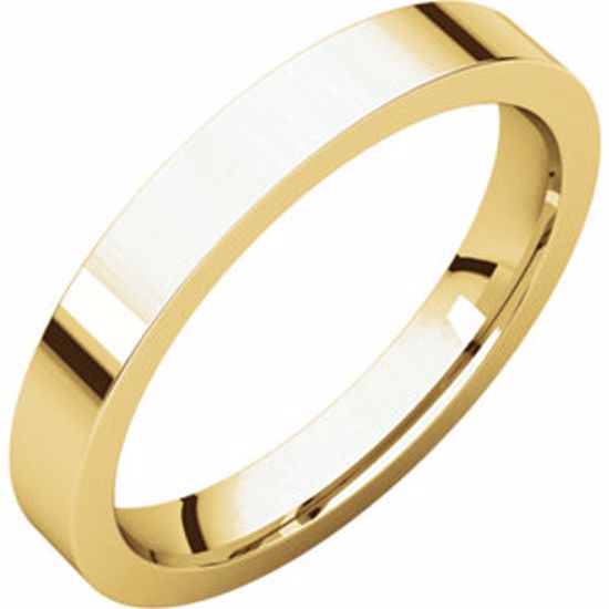 FIR13:225059:P 10kt Yellow 3mm Flat Comfort Fit Band
