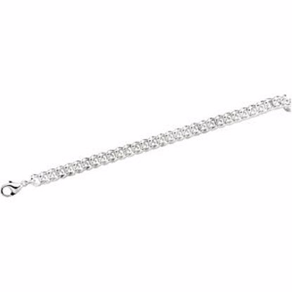 CH383:241250:P Sterling Silver 8mm Curb 7" Chain

