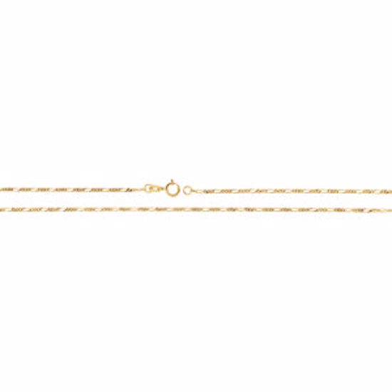 CH492:244854:P 14kt Yellow 1.25mm Figaro 7" Chain

