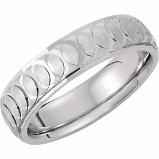 5640:259992:P 14kt White 6mm Comfort-Fit Band Size 7