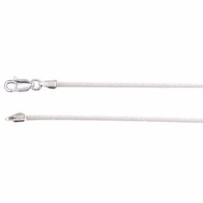 CH565:287223:P Sterling Silver 2mm Clear Rubber Cord 16" Necklace 